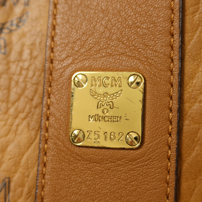 MCM 牛皮皮革Tote Bag金扣手挽袋-5