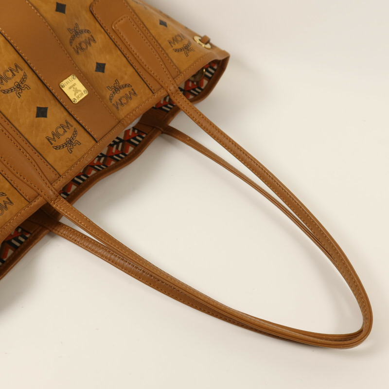 MCM 牛皮皮革Tote Bag金扣手挽袋-7