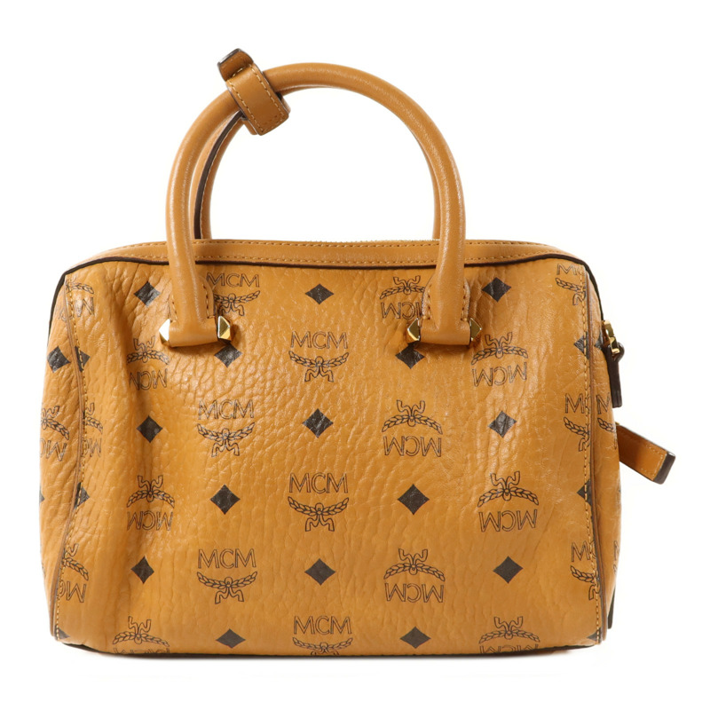 MCM 牛皮皮革Boston Bag金扣手挽肩背兩用袋-1