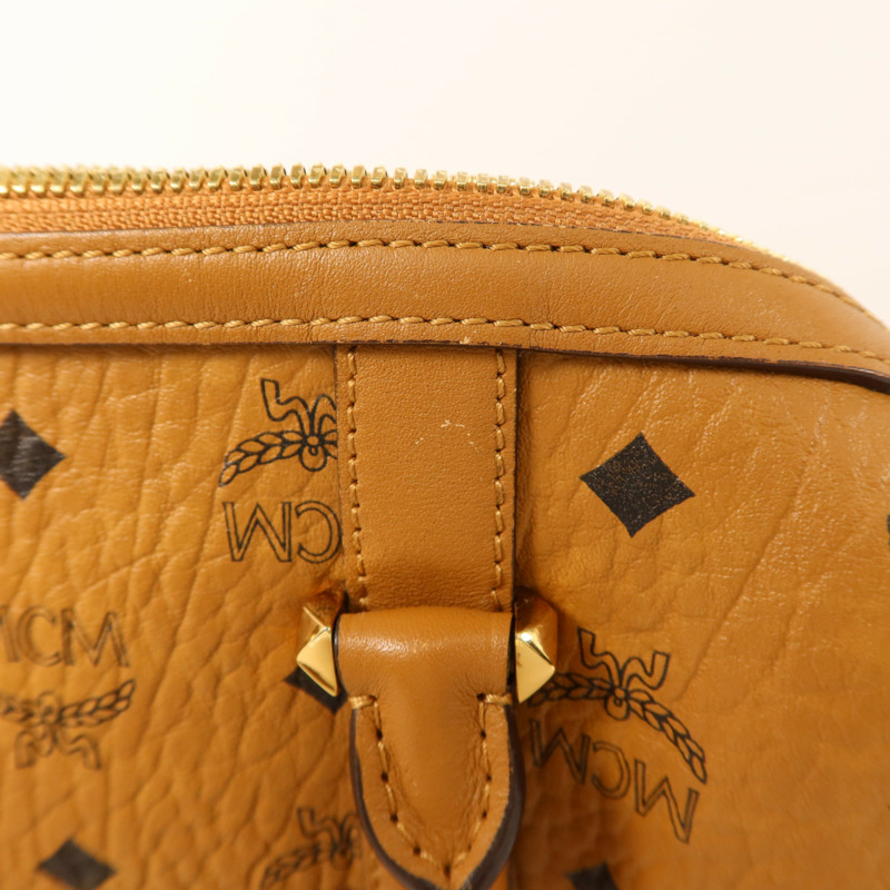 MCM 牛皮皮革Boston Bag金扣手挽肩背兩用袋-16