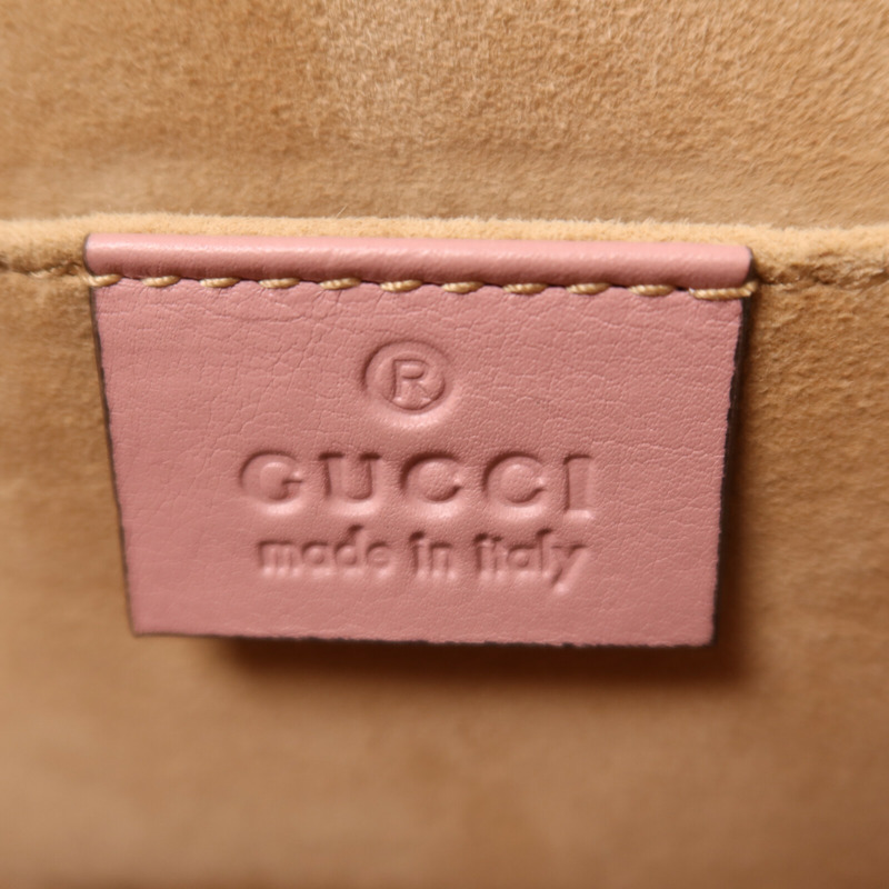 GUCCI 牛皮皮革Padlock Pearl Bag金扣鏈帶肩背袋-5