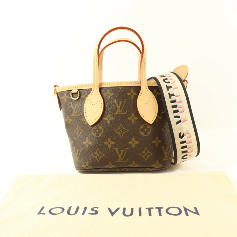 LOUIS VUITTON Monogram Neverfull BB金扣手挽肩背兩用袋-9