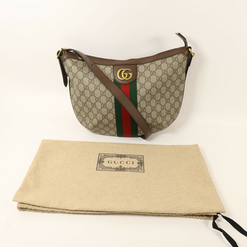 GUCCI 塗層帆布Shoulder Bag金扣肩背袋-8