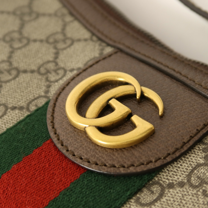 GUCCI 塗層帆布Shoulder Bag金扣肩背袋-9