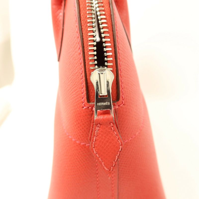 HERMES Epsom皮革Bolide 27銀扣手挽肩背兩用袋Rouge Casaque-8