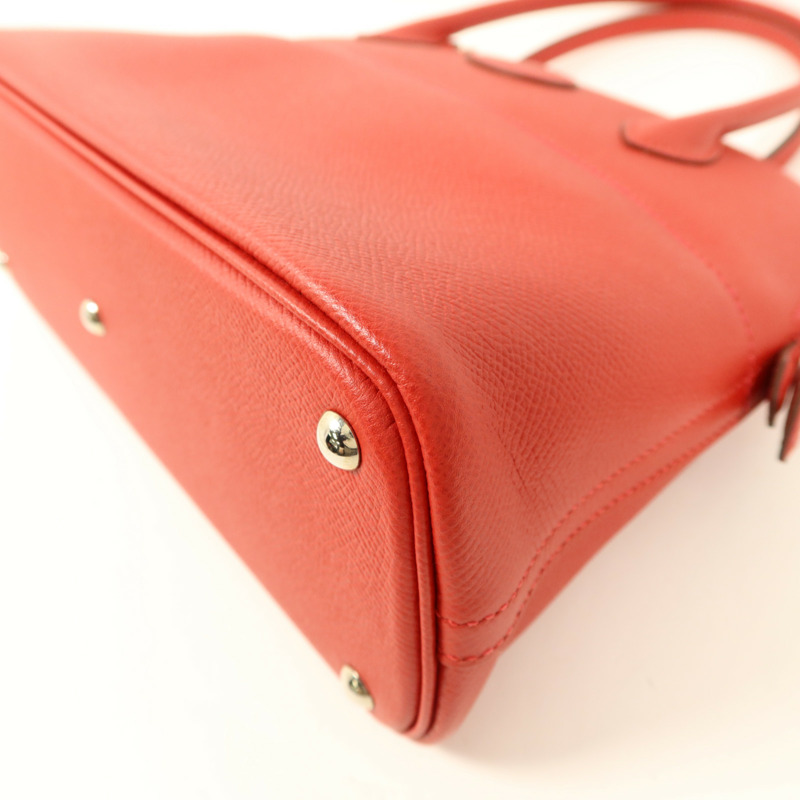 HERMES Epsom皮革Bolide 27銀扣手挽肩背兩用袋Rouge Casaque-10