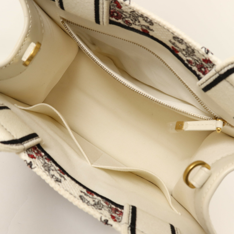 Dior 牛皮皮革/帆布Book Tote PM金扣手挽肩背兩用袋-4