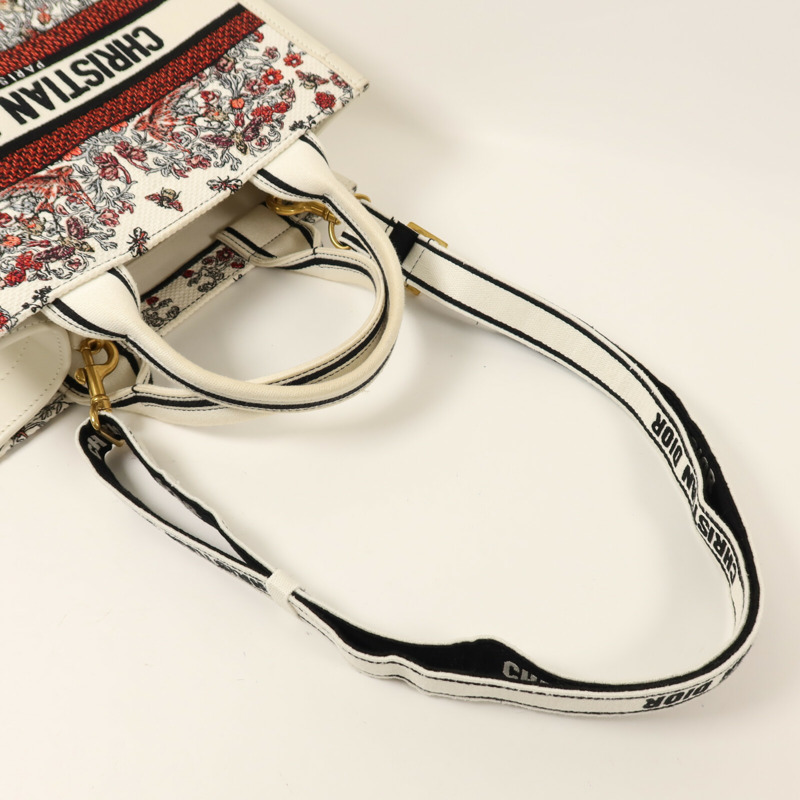 Dior 牛皮皮革/帆布Book Tote PM金扣手挽肩背兩用袋-7