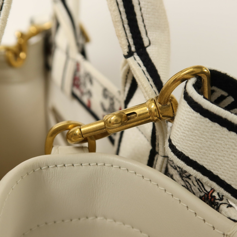 Dior 牛皮皮革/帆布Book Tote PM金扣手挽肩背兩用袋-8