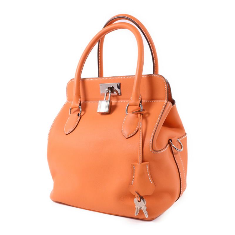 HERMES Swift皮革Tool Box 20銀扣手挽肩背兩用袋Crevette-2