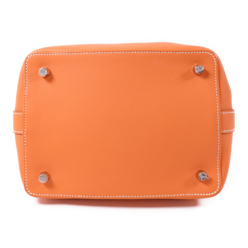 HERMES Swift皮革Tool Box 20銀扣手挽肩背兩用袋Crevette-3