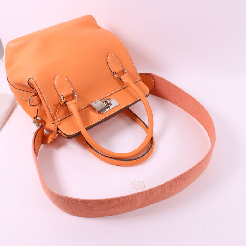 HERMES Swift皮革Tool Box 20銀扣手挽肩背兩用袋Crevette-4