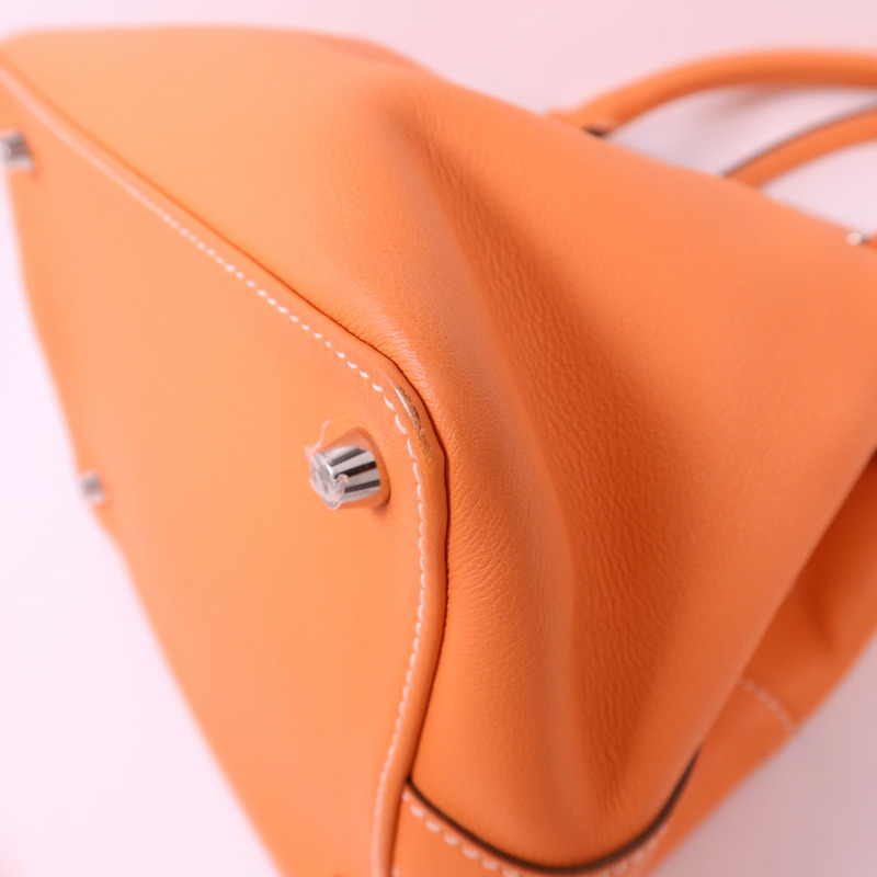 HERMES Swift皮革Tool Box 20銀扣手挽肩背兩用袋Crevette-12