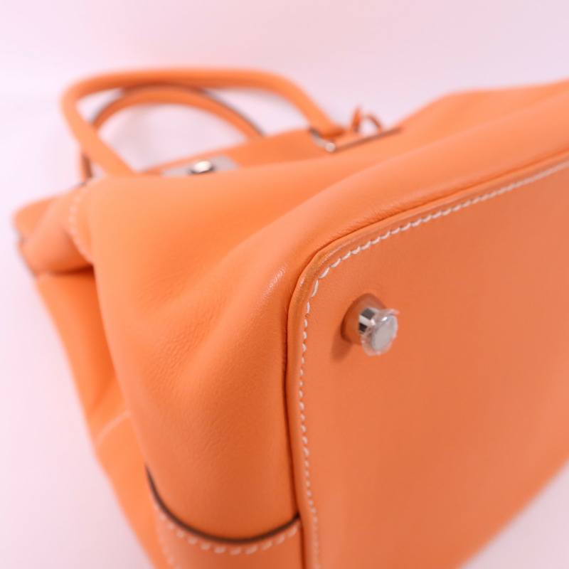 HERMES Swift皮革Tool Box 20銀扣手挽肩背兩用袋Crevette-13