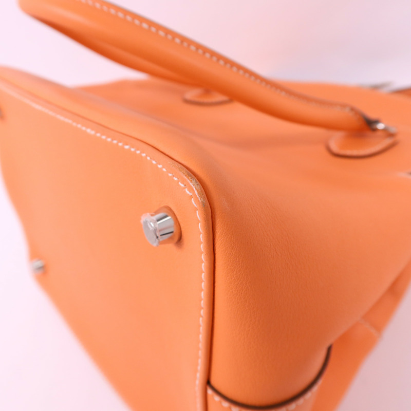 HERMES Swift皮革Tool Box 20銀扣手挽肩背兩用袋Crevette-14