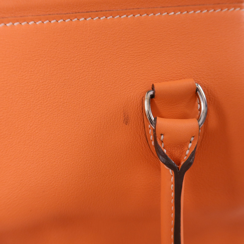 HERMES Swift皮革Tool Box 20銀扣手挽肩背兩用袋Crevette-16