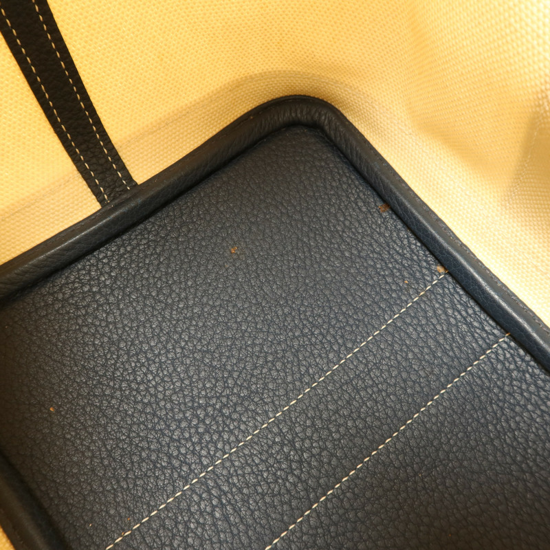 HERMES 帆布Garden Party PM銀扣手挽袋Blanc-18