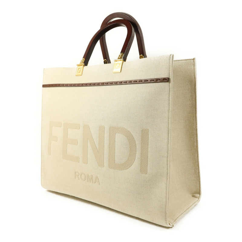 FENDI 帆布Sunshine Medium金扣手挽肩背兩用袋-2
