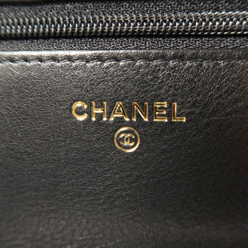 CHANEL 牛皮皮革Wallet On Chain金扣鏈帶肩背袋-6