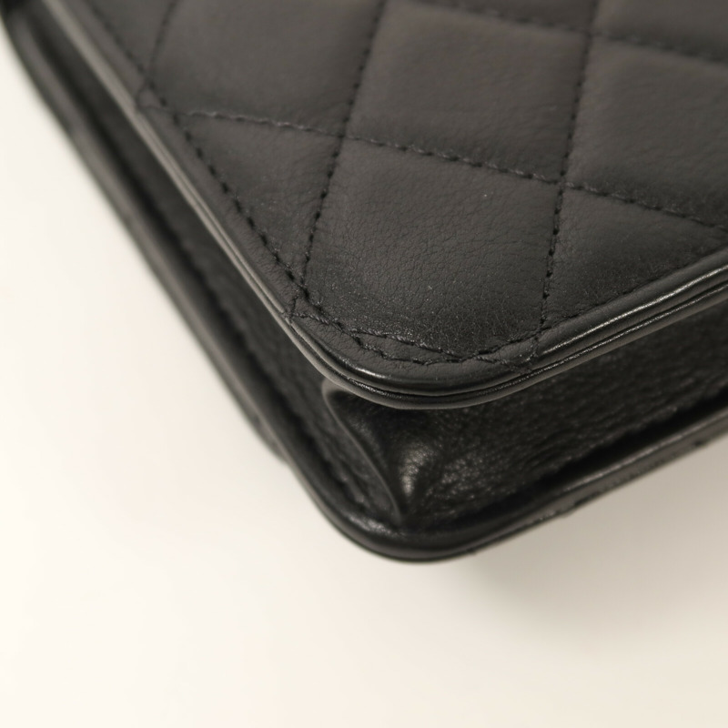 CHANEL 牛皮皮革Wallet On Chain金扣鏈帶肩背袋-15