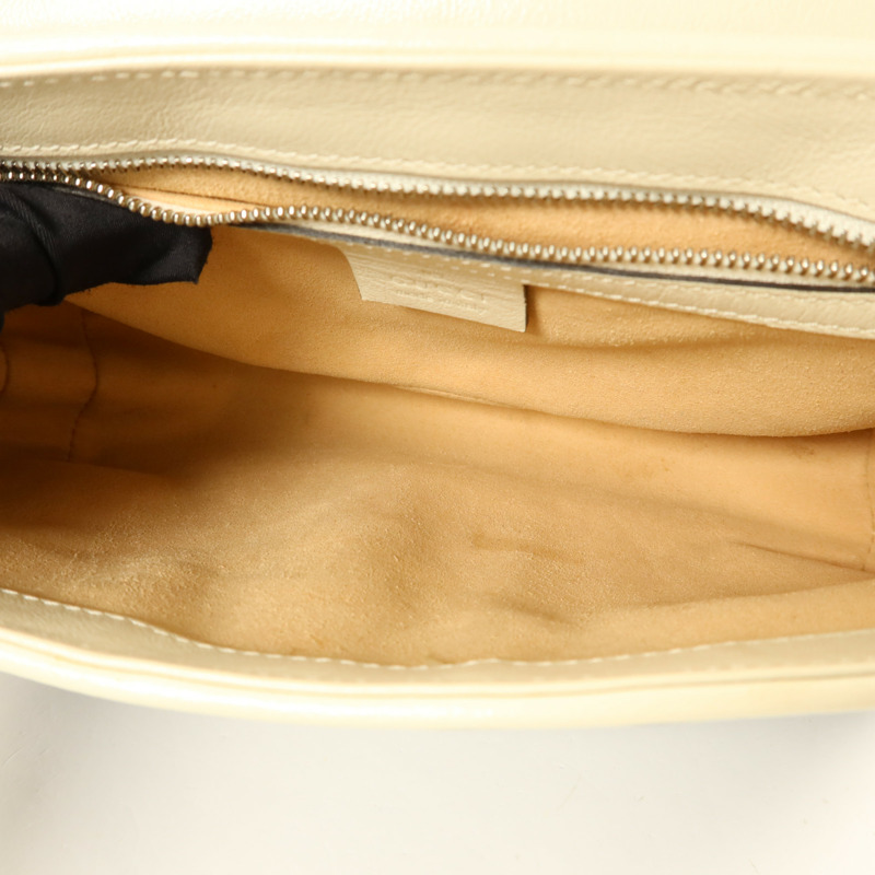 GUCCI 牛皮皮革GG Marmont Medium銀扣鏈帶肩背袋-6