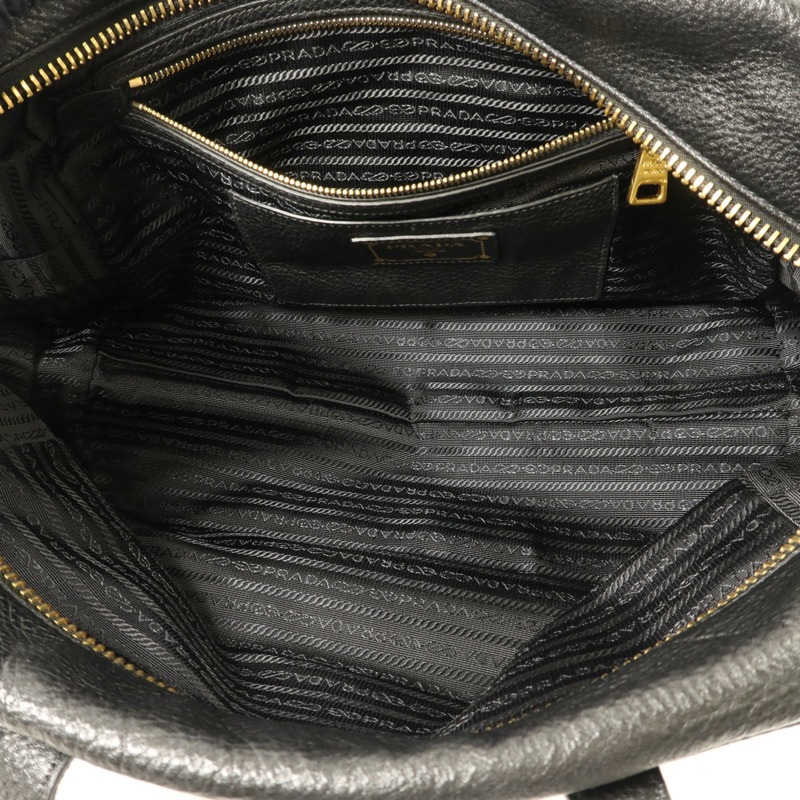 PRADA 牛皮皮革Shoulder Bag金扣肩背袋-5