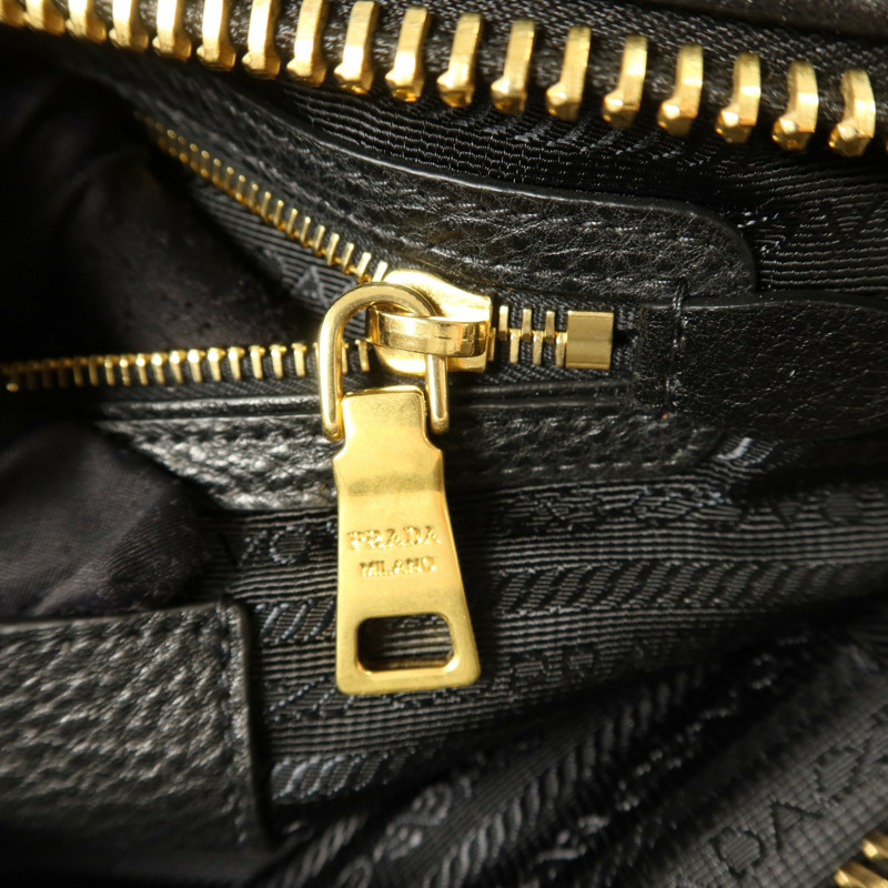 PRADA 牛皮皮革Shoulder Bag金扣肩背袋-7