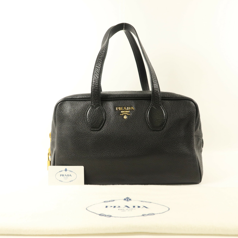 PRADA 牛皮皮革Shoulder Bag金扣肩背袋-18