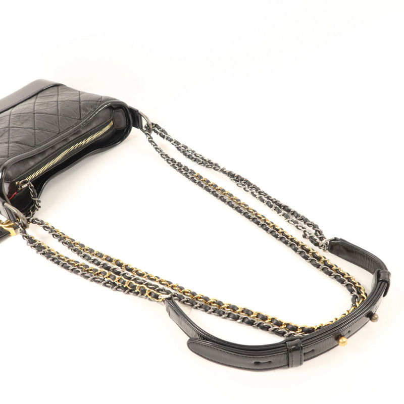 CHANEL 牛皮皮革Gabrielle Small鏈帶肩背袋-5