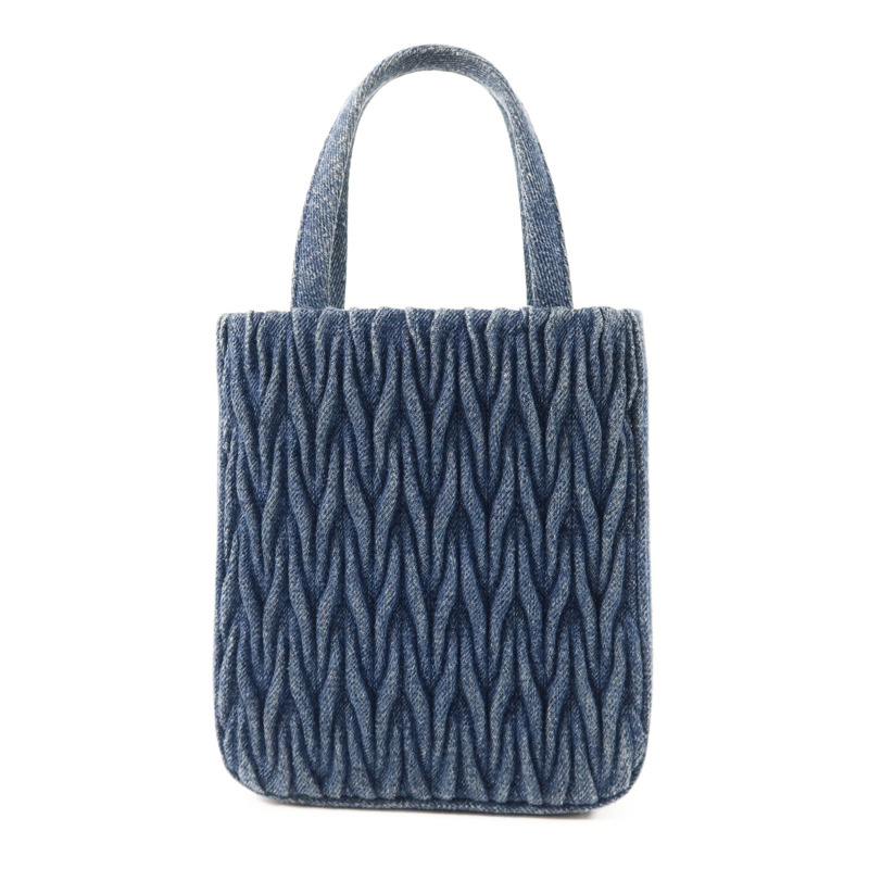 Miu Miu 牛仔布2 Way Shoulder銀扣肩背袋-1