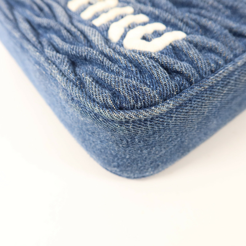 Miu Miu 牛仔布2 Way Shoulder銀扣肩背袋-11