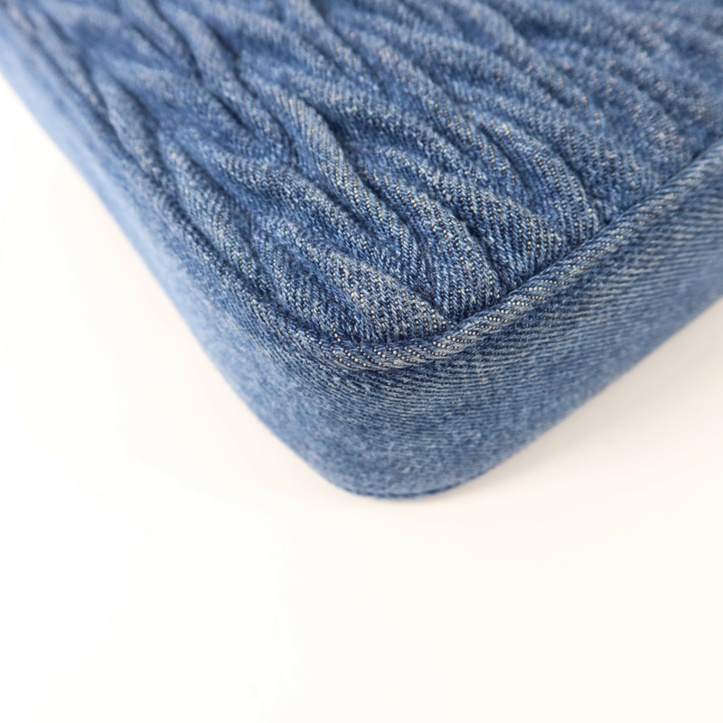 Miu Miu 牛仔布2 Way Shoulder銀扣肩背袋-13