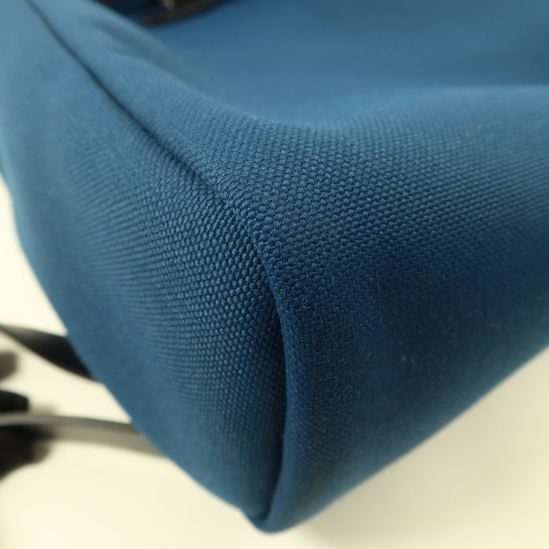 HERMES 帆布Herbag Backpack銀扣背包Deep Blue/Bleu Nuit-14