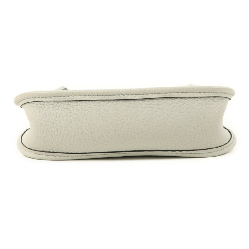 HERMES Clemence皮革Evelyne TPM銀扣肩背袋Gris Perle-3
