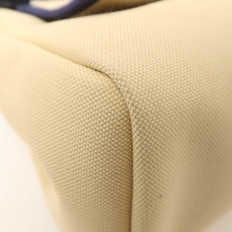 HERMES 帆布Herbag PM銀扣手挽肩背兩用袋Beige/Bleu Electrique-16