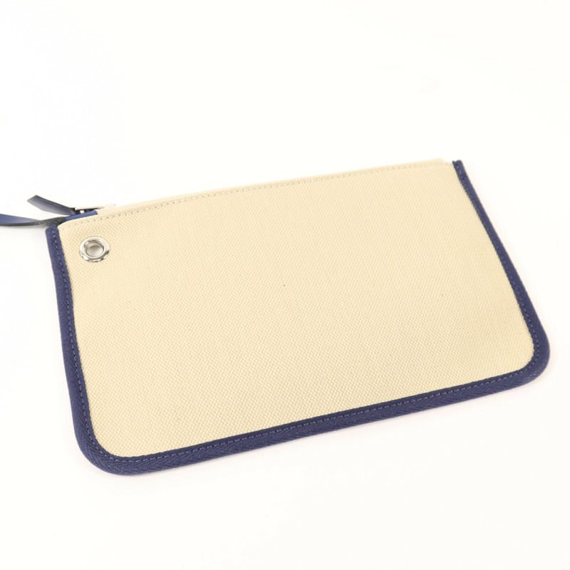 HERMES 帆布Herbag PM銀扣手挽肩背兩用袋Beige/Bleu Electrique-19