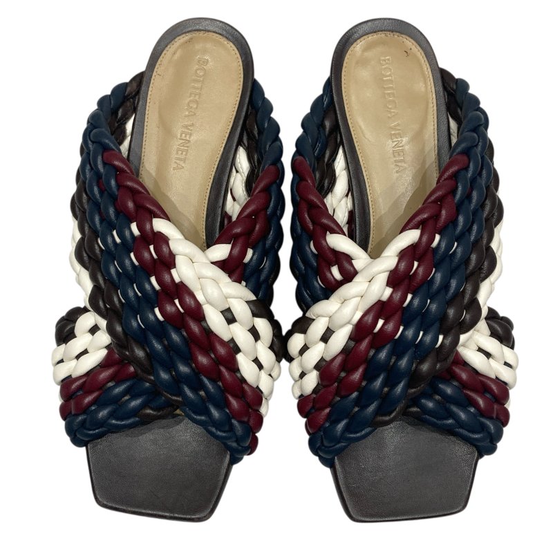 BOTTEGA VENETA 編織拖鞋 黑紅白 36號-0