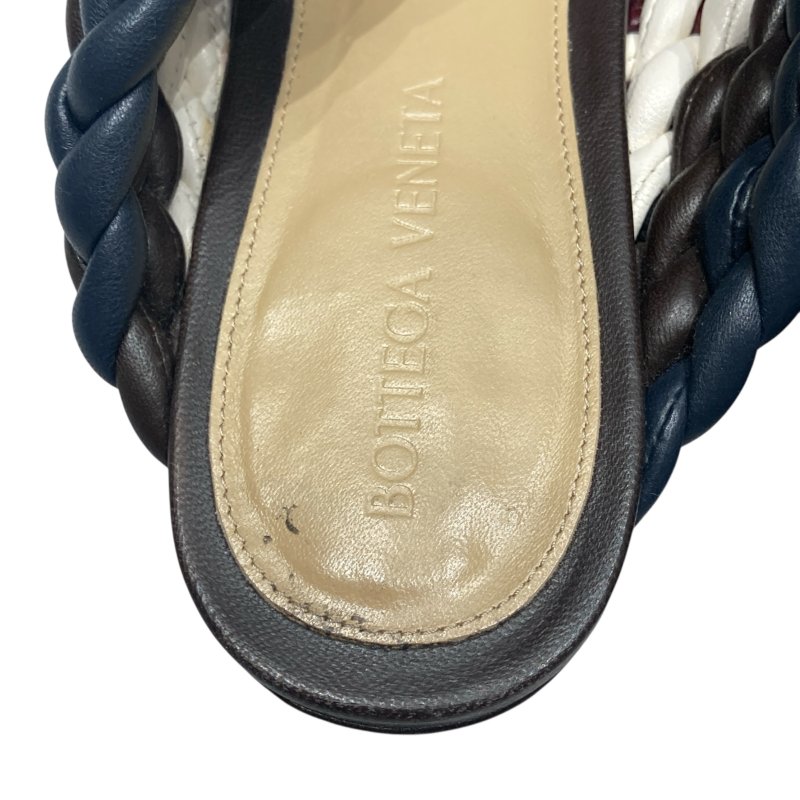 BOTTEGA VENETA 編織拖鞋 黑紅白 36號-3