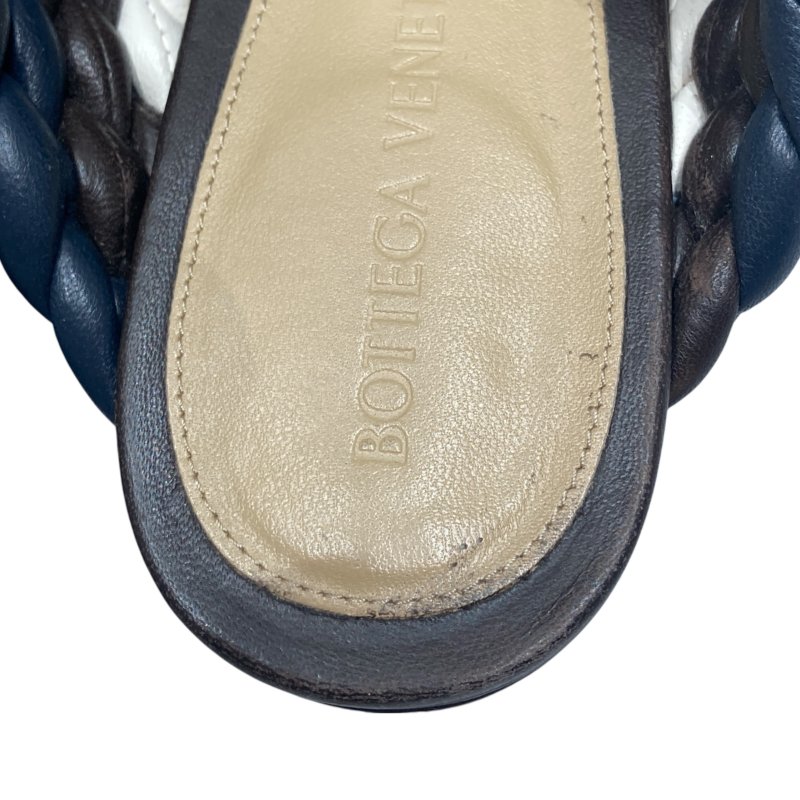 BOTTEGA VENETA 編織拖鞋 黑紅白 36號-4