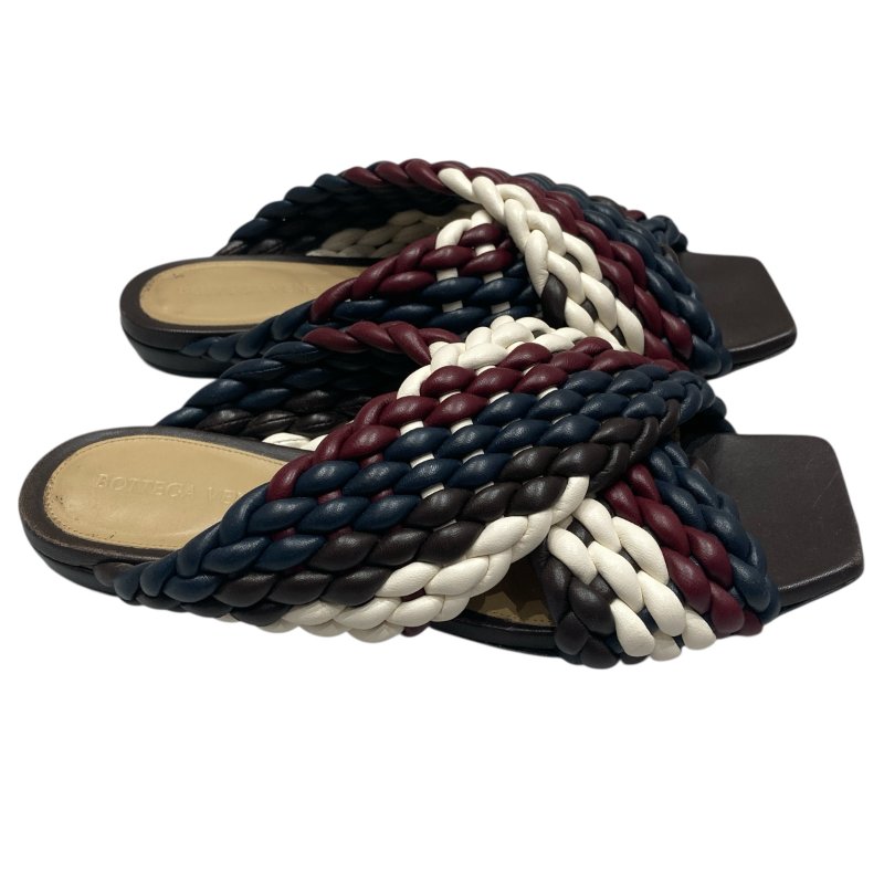 BOTTEGA VENETA 編織拖鞋 黑紅白 36號-6