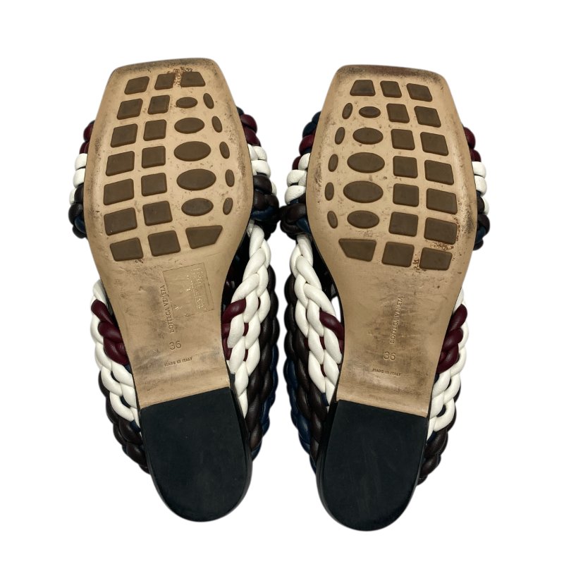 BOTTEGA VENETA 編織拖鞋 黑紅白 36號-7