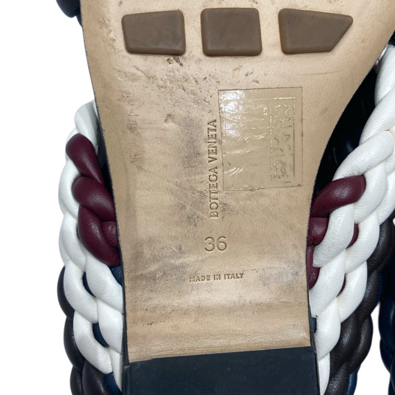 BOTTEGA VENETA 編織拖鞋 黑紅白 36號-8