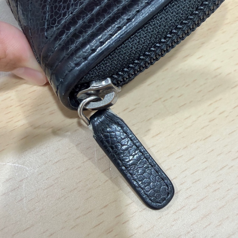 CHANEL 經典菱格紋BOY牛皮銀扣雙C拉鍊短夾皮夾零錢包-4