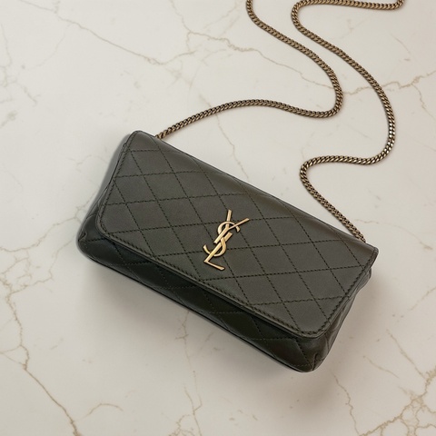 莉亞精品♡YSL 754051 眼鏡盒斜背包 綠 二手
