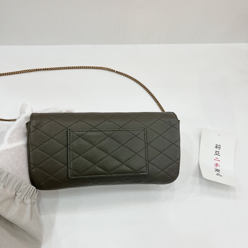 莉亞精品♡YSL 754051 眼鏡盒斜背包 綠 二手-4