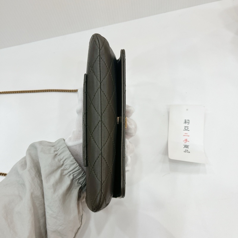 莉亞精品♡YSL 754051 眼鏡盒斜背包 綠 二手-6