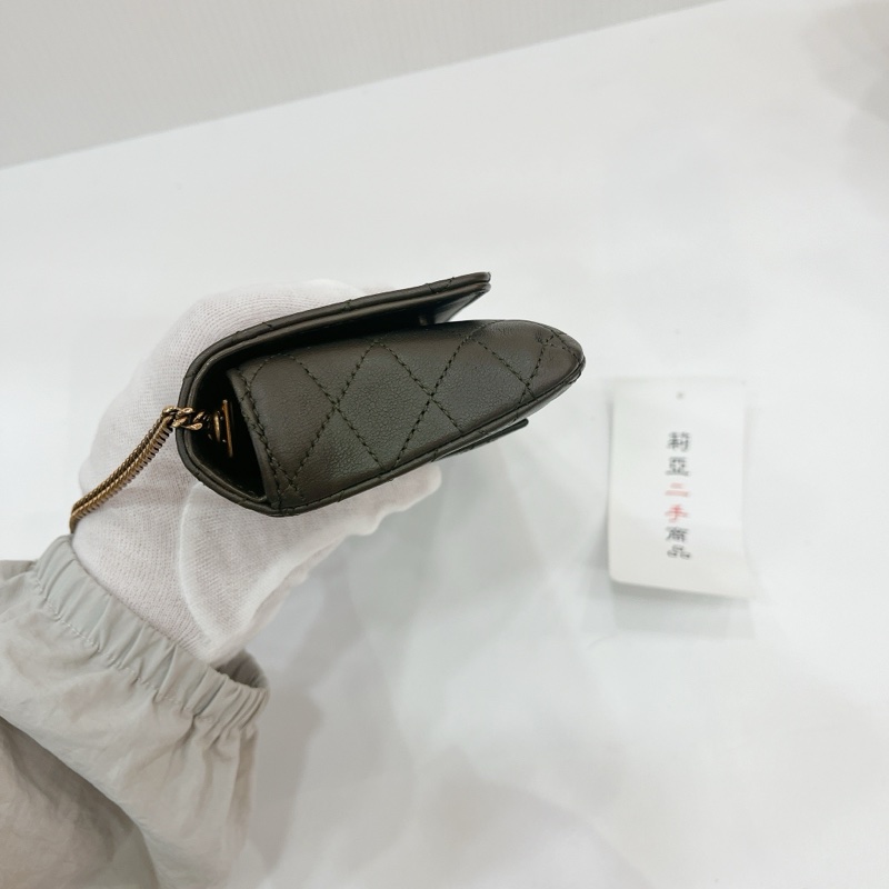 莉亞精品♡YSL 754051 眼鏡盒斜背包 綠 二手-7