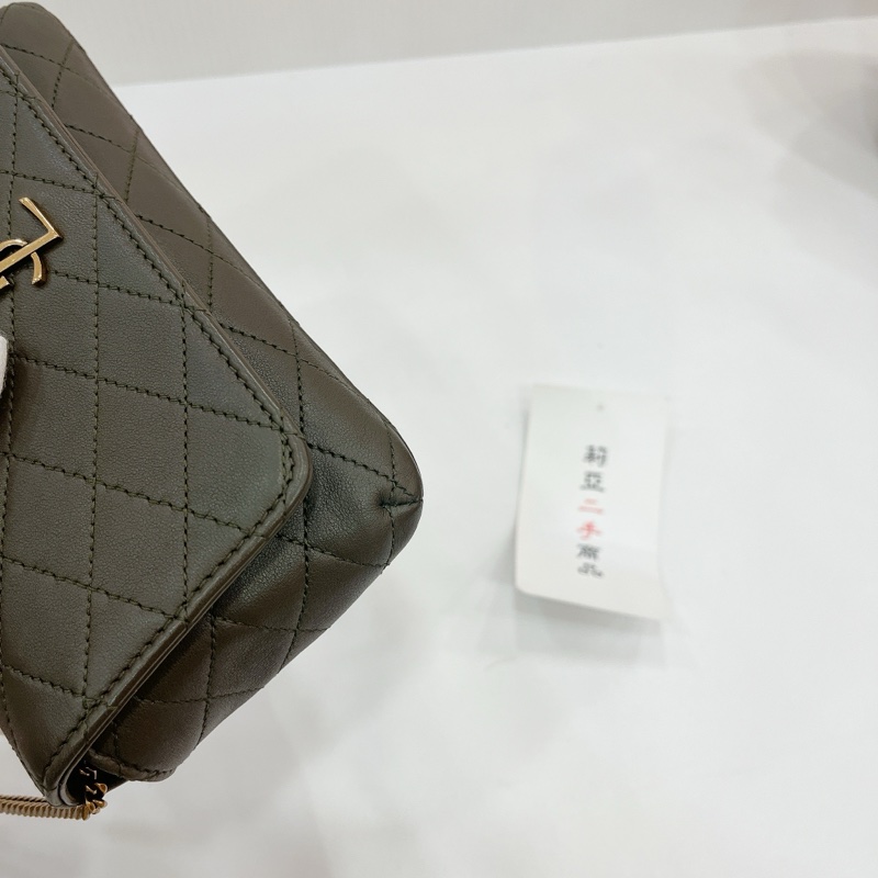 莉亞精品♡YSL 754051 眼鏡盒斜背包 綠 二手-11