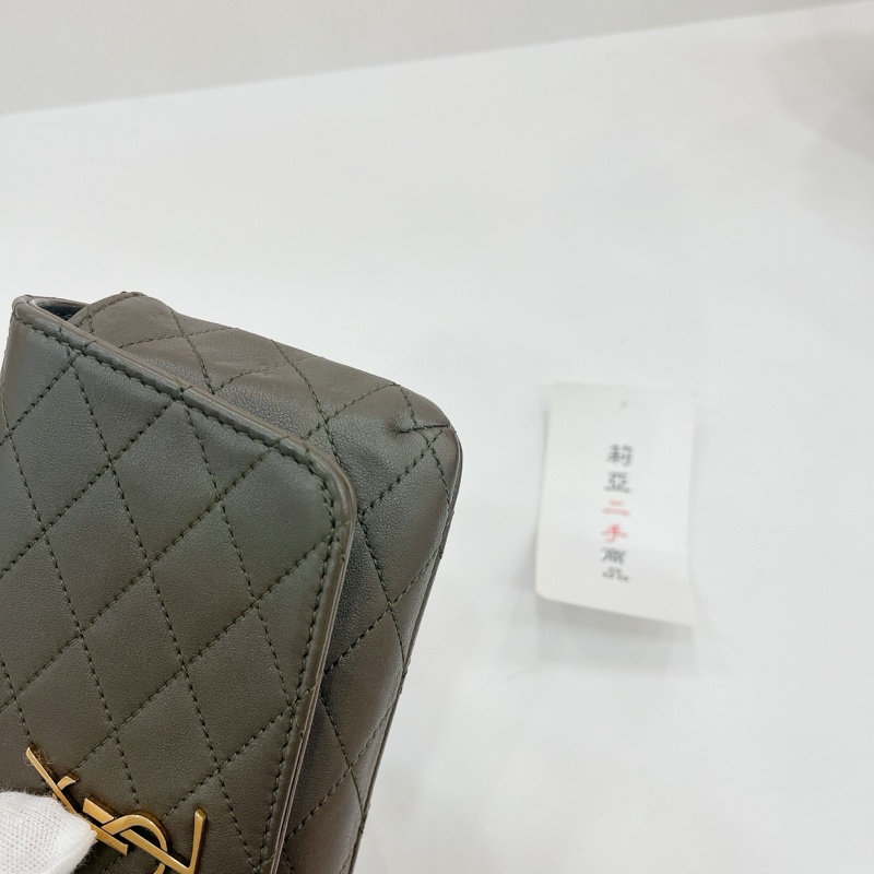 莉亞精品♡YSL 754051 眼鏡盒斜背包 綠 二手-12