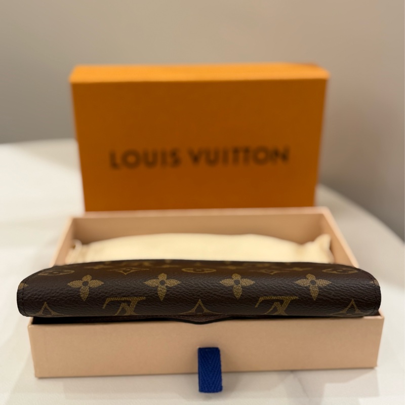 (全新閒置品)Louis vuitton信封式長夾 粉 sarah-4
